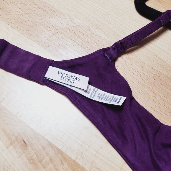 Victoria's Secret Body By Victoria Perfect Shape Purple Underwire Lace Bra 32B - Picture 11 of 12